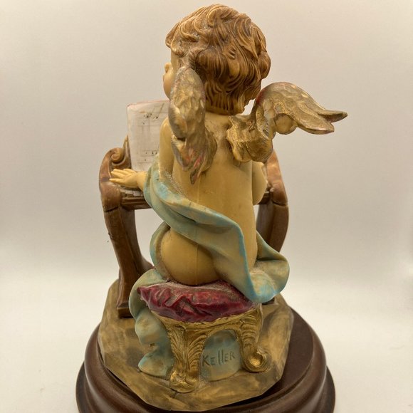 Vintage Angel Musical Rotating Silent Night Resin Angel Like New - Picture 2 of 11